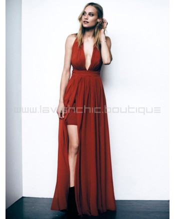 Free People Terra Cotta Athea Drape Maxi